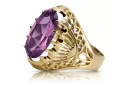 14K Yellow gold Amethyst Ring Vintage Jewlery vrc020y